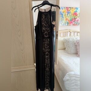 Maggy London Black Lace Maxi Dress Sz 18